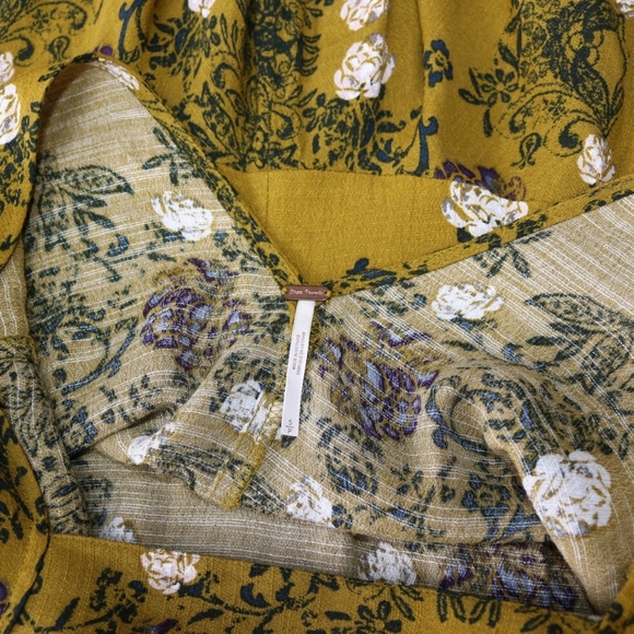 Free People Smooth Talker Tunic Boho mini dress in Mustard, Flowy, Small - Picture 8 of 8